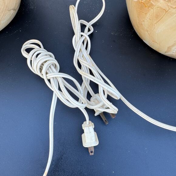 Vintage "Marble" Translucent Glazed Porcelain Table Lamps Pair of 2 Italy - Picture 7 of 8